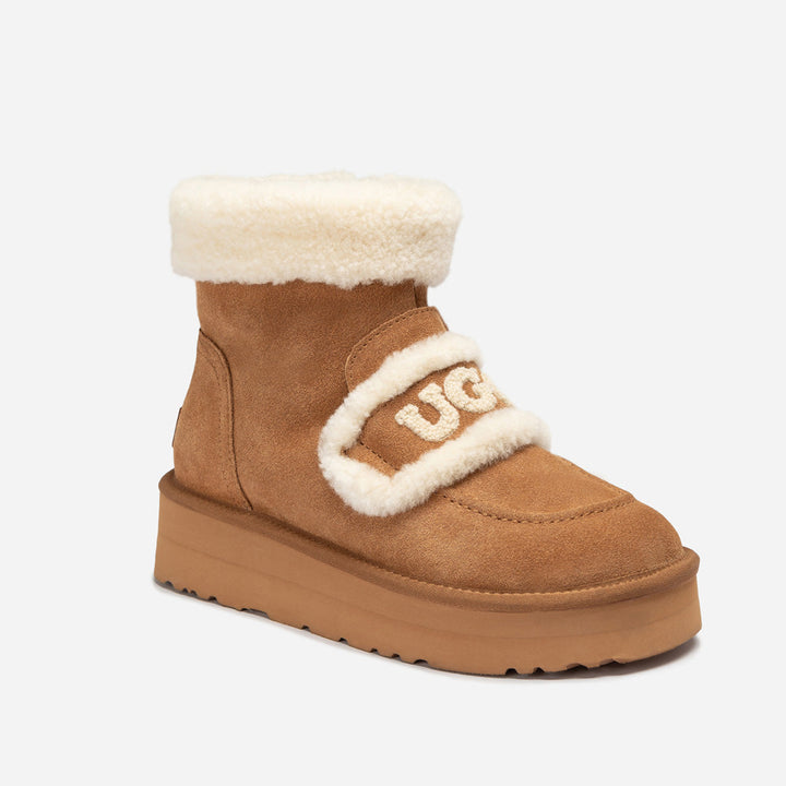OZWEAR UGG Violet Shearling Zip Platform Boot