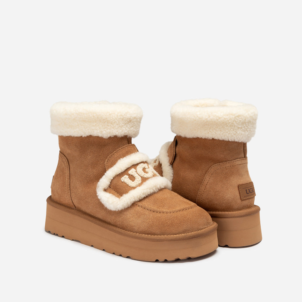 OZWEAR UGG Violet Shearling Zip Platform Boot