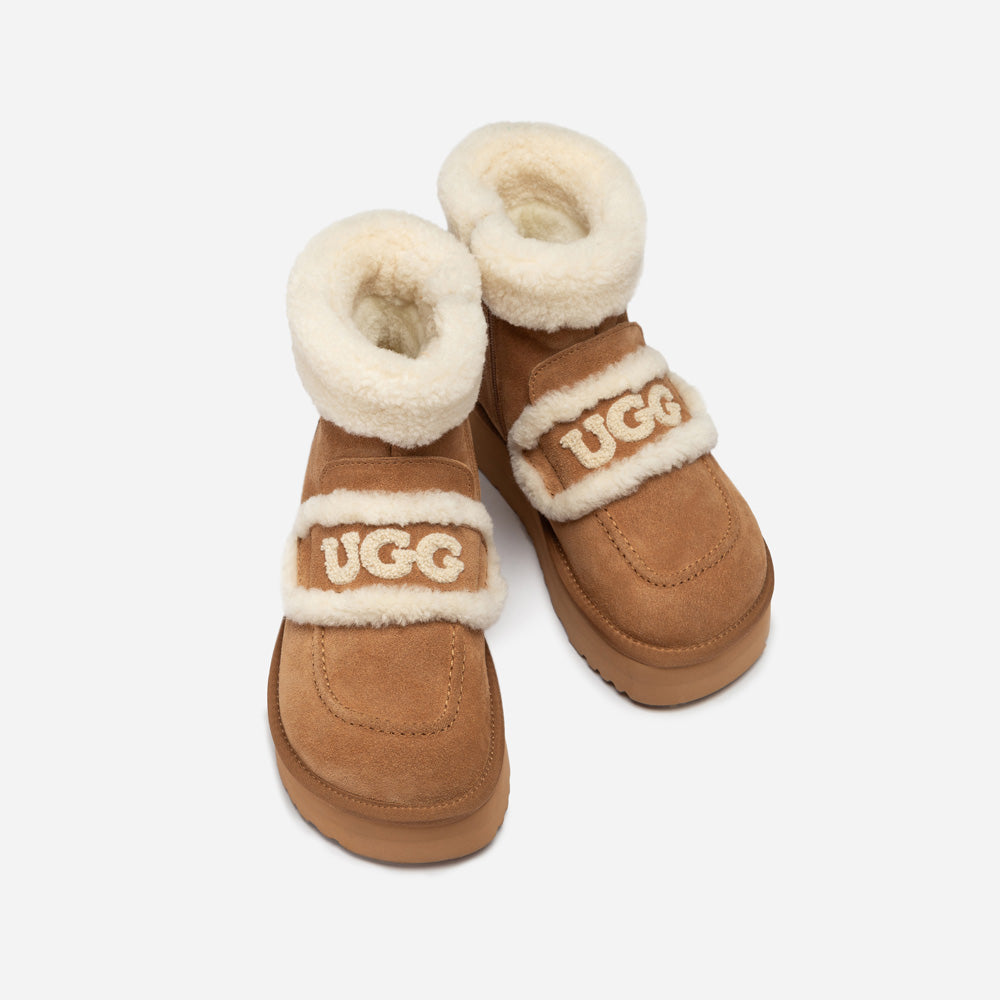 OZWEAR UGG Violet Shearling Zip Platform Boot