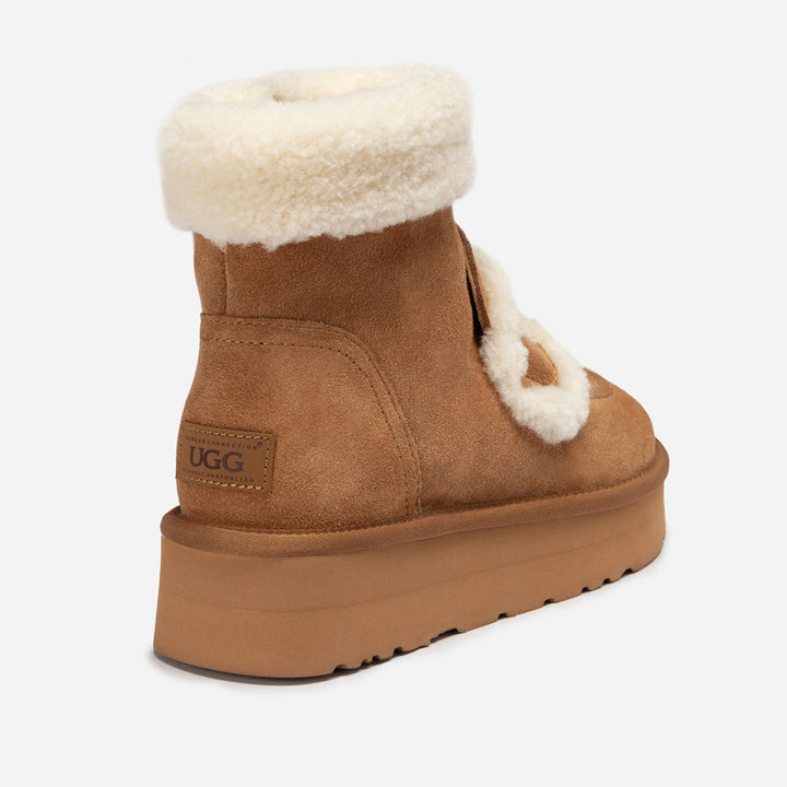 OZWEAR UGG Violet Shearling Zip Platform Boot