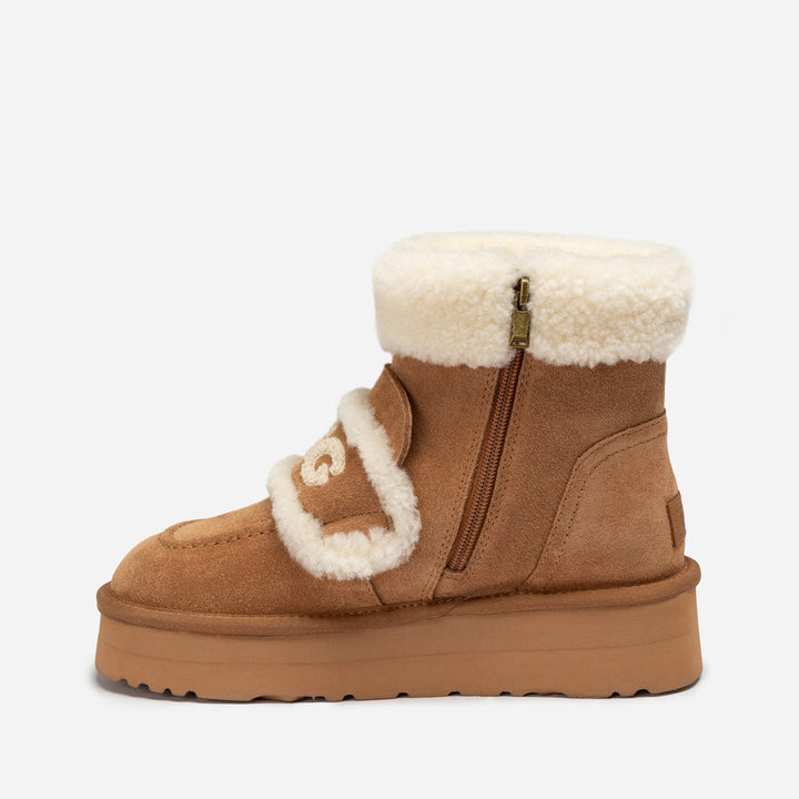 OZWEAR UGG Violet Shearling Zip Platform Boot