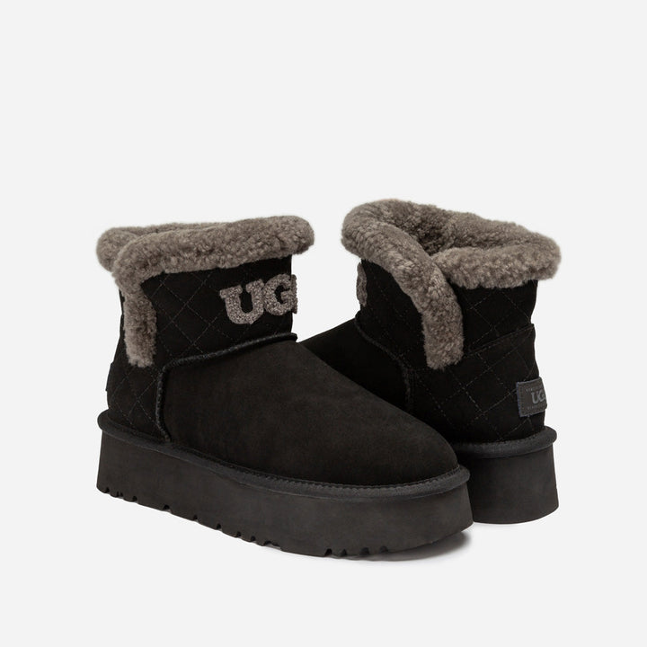 OZWEAR UGG Bondi Matelasse Platform Shearling Mini Boot