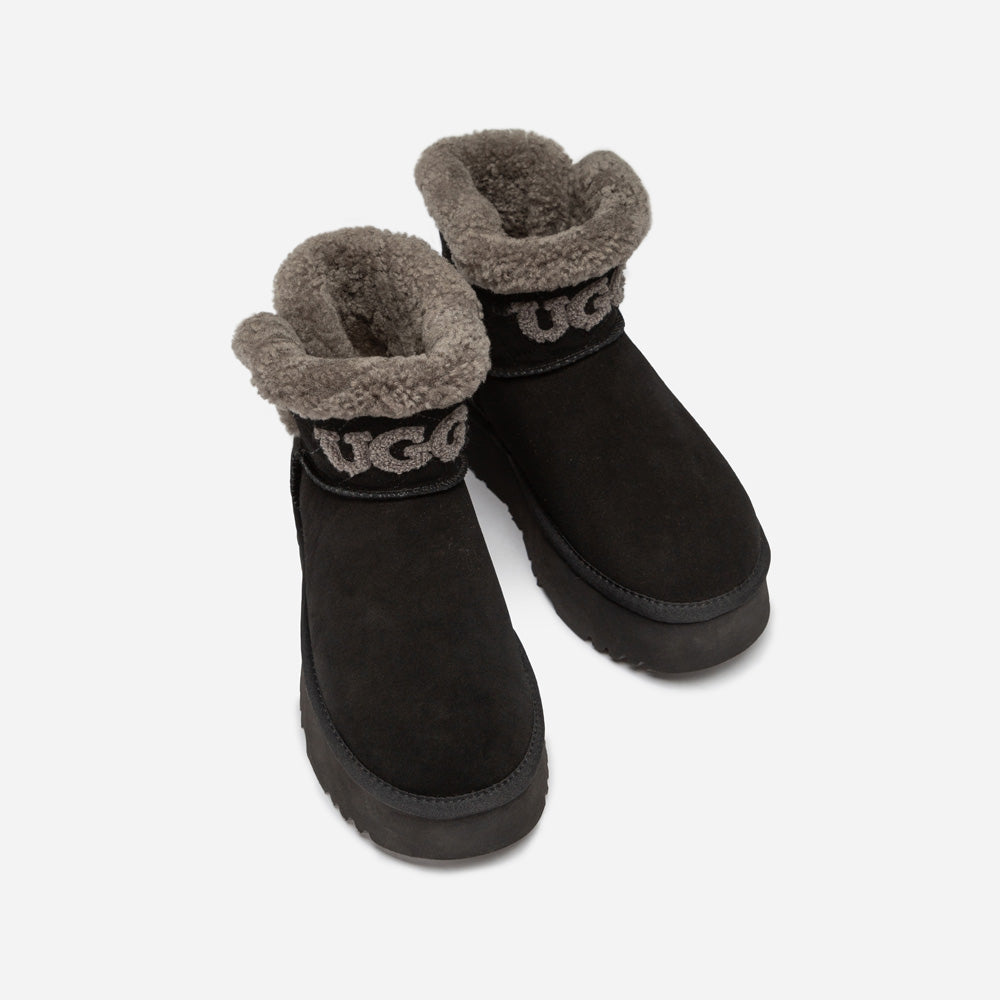 OZWEAR UGG Bondi Matelasse Platform Shearling Mini Boot