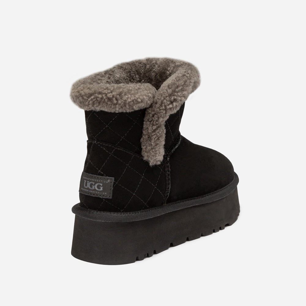 OZWEAR UGG Bondi Matelasse Platform Shearling Mini Boot