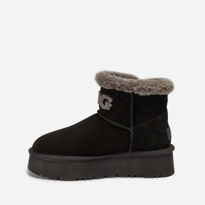 OZWEAR UGG Bondi Matelasse Platform Shearling Mini Boot