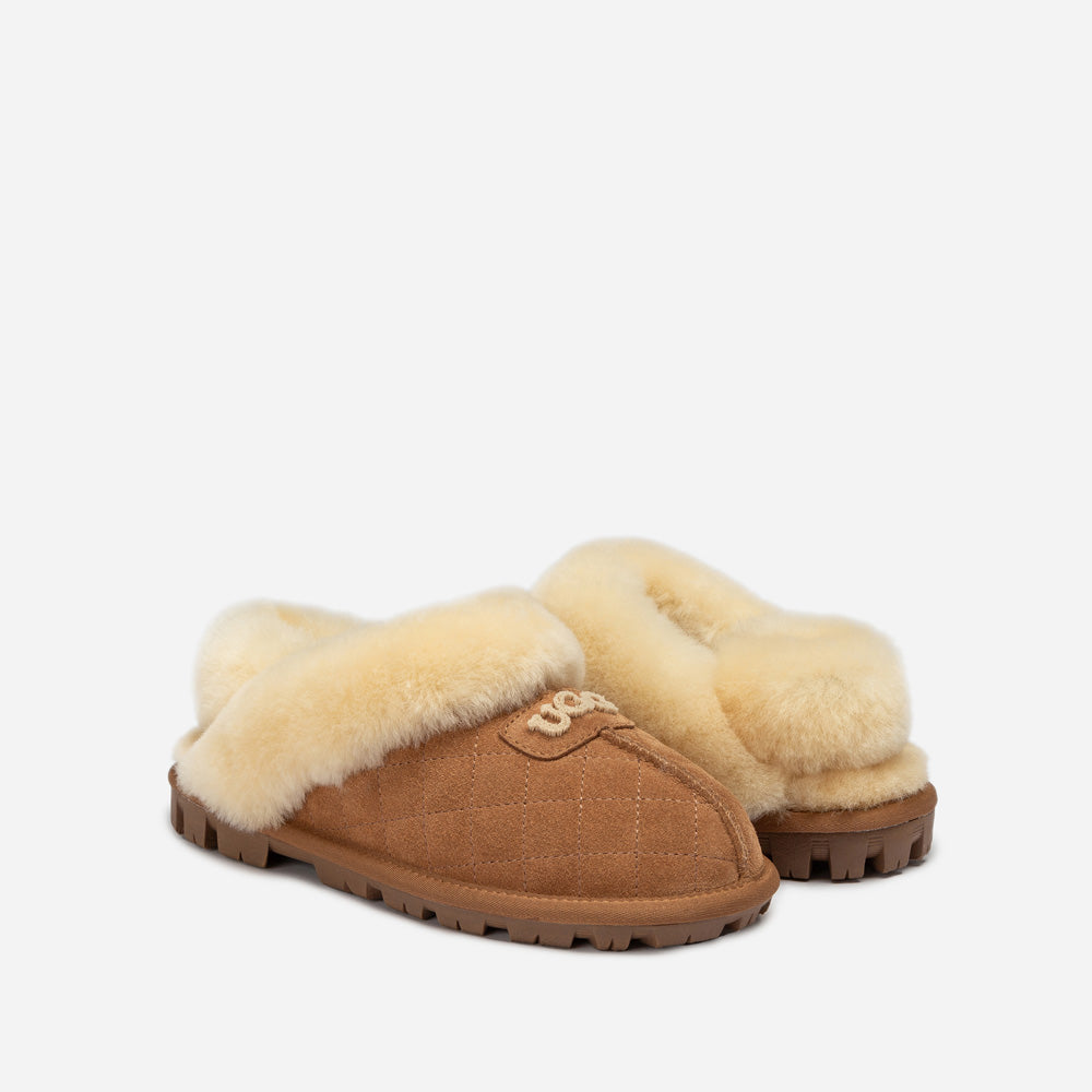 OZWEAR UGG Coquette Matelasse Emb Logo Slipper( Detachable Feature)