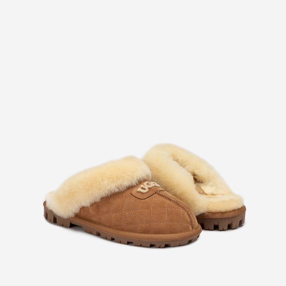 OZWEAR UGG Coquette Matelasse Emb Logo Slipper( Detachable Feature)