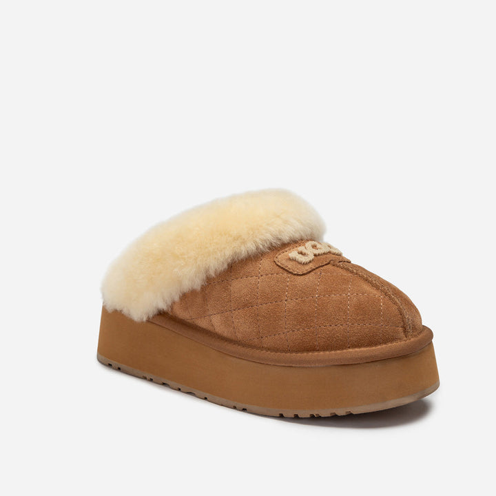 OZWEAR UGG Coquette Matelassé Logo Platform Slipper (Detachable Feature)