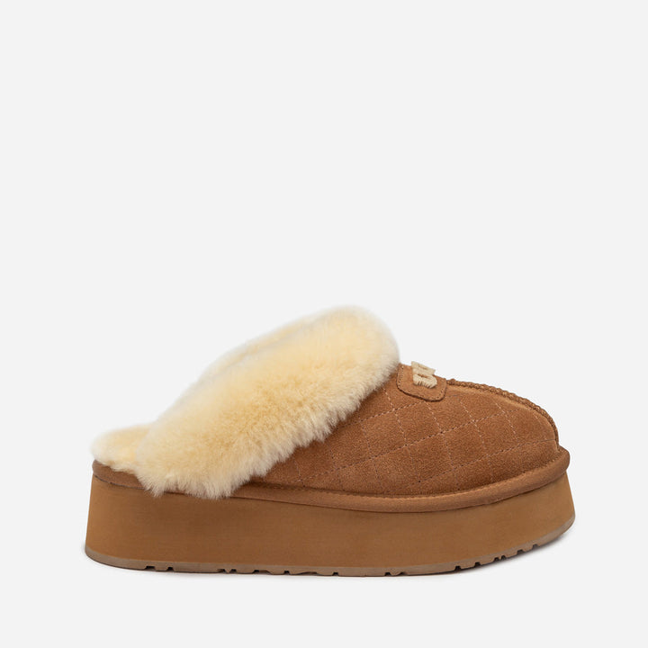 OZWEAR UGG Coquette Matelassé Logo Platform Slipper (Detachable Feature)
