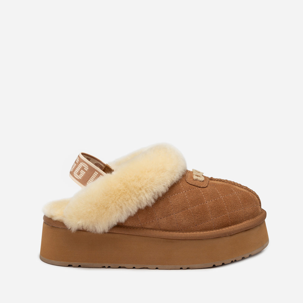 OZWEAR UGG Coquette Matelassé Logo Platform Slipper (Detachable Feature)