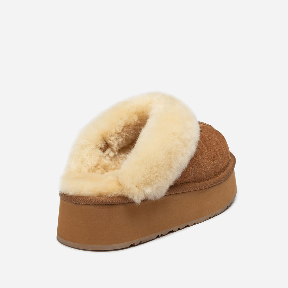OZWEAR UGG Coquette Matelassé Logo Platform Slipper (Detachable Feature)