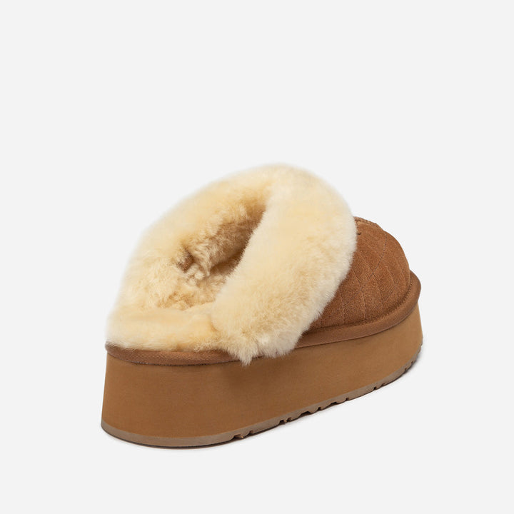 OZWEAR UGG Coquette Matelassé Logo Platform Slipper (Detachable Feature)