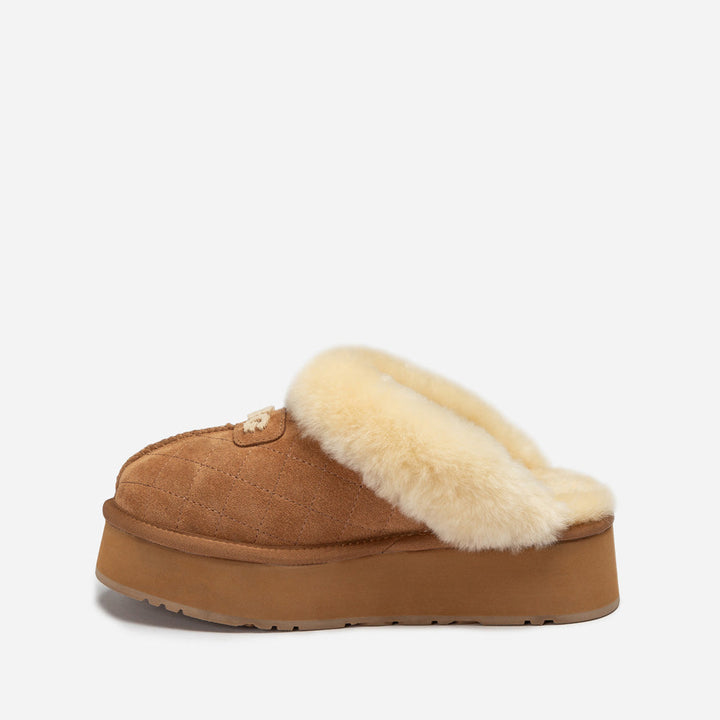 OZWEAR UGG Coquette Matelassé Logo Platform Slipper (Detachable Feature)