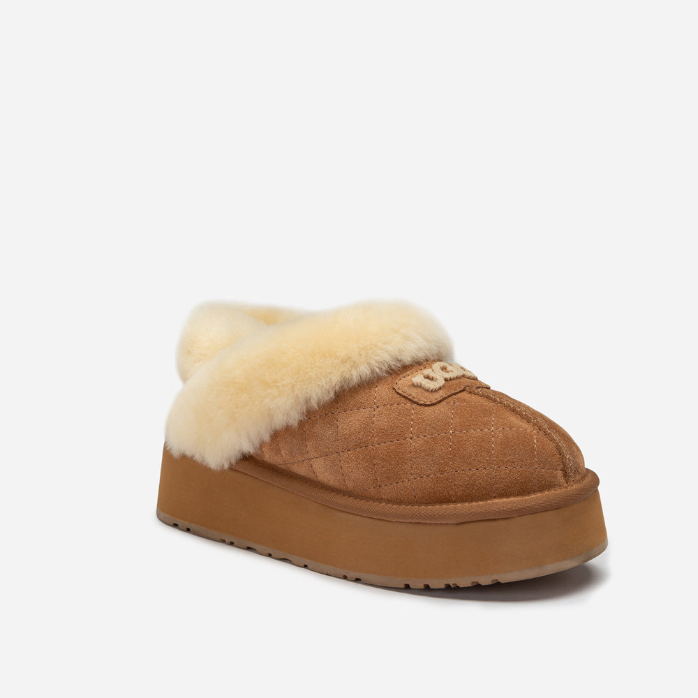 OZWEAR UGG Coquette Matelassé Logo Platform Slipper (Detachable Feature)