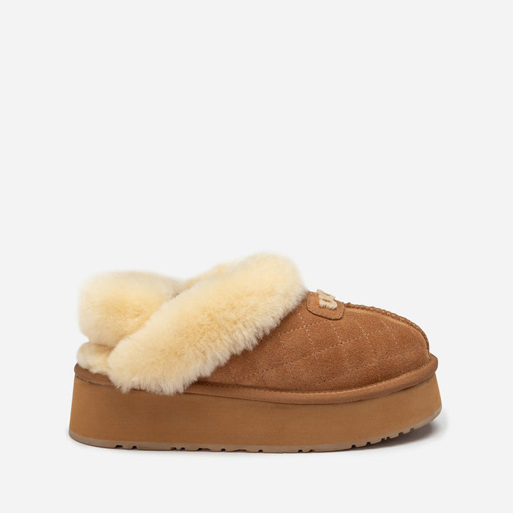OZWEAR UGG Coquette Matelassé Logo Platform Slipper (Detachable Feature)