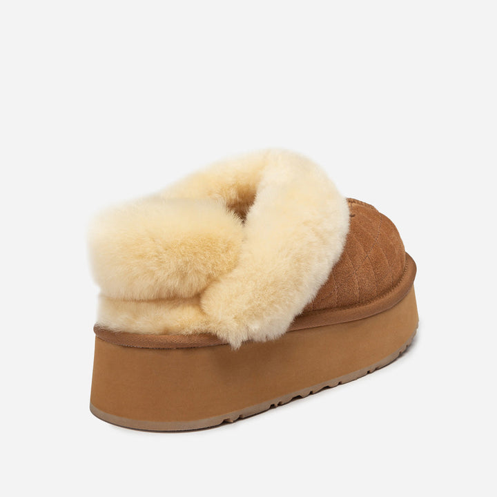 OZWEAR UGG Coquette Matelassé Logo Platform Slipper (Detachable Feature)