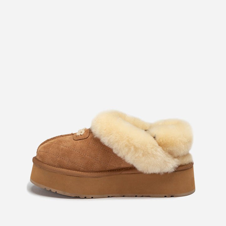 OZWEAR UGG Coquette Matelassé Logo Platform Slipper (Detachable Feature)