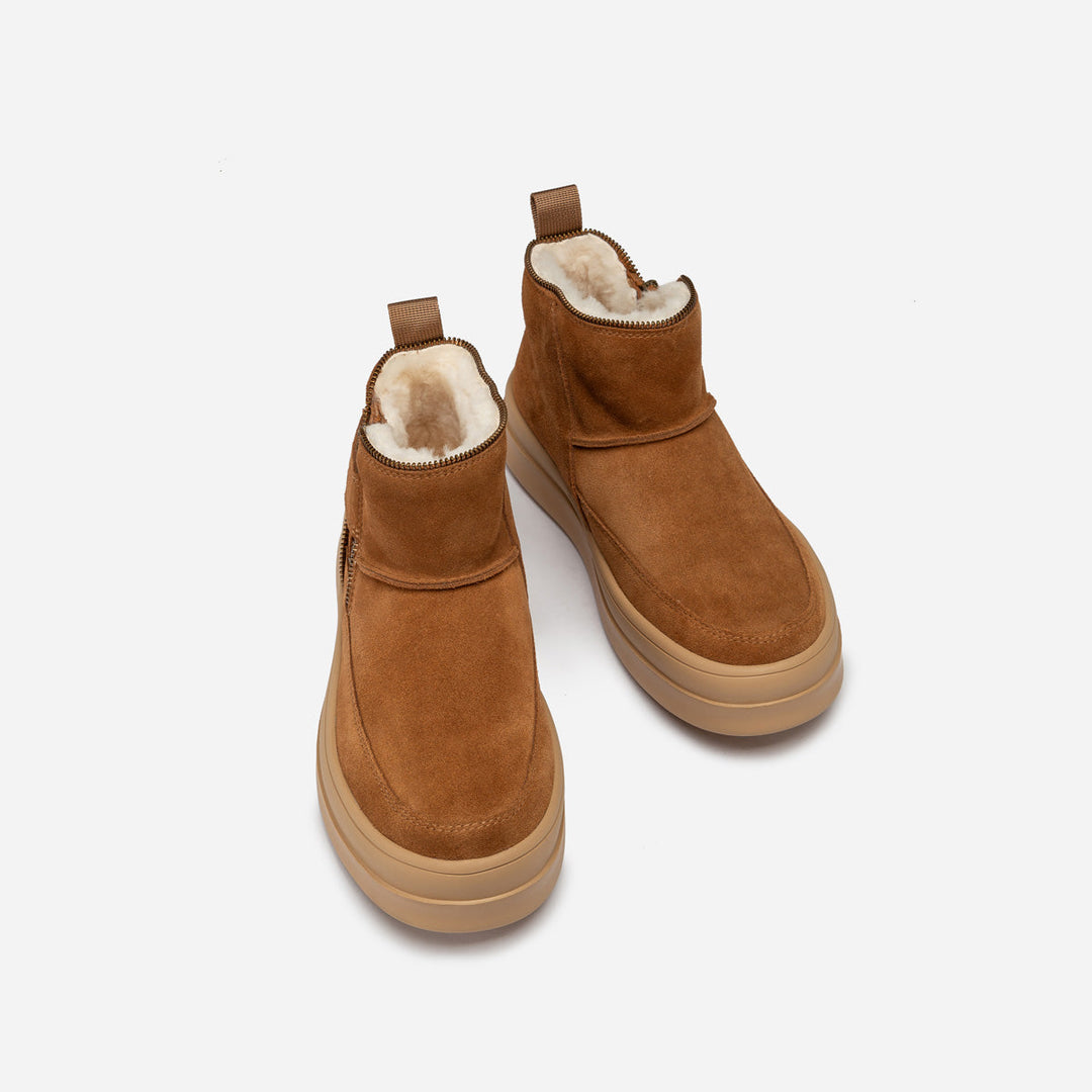 OZWEAR UGG Tag Zipper Ankle Boots
