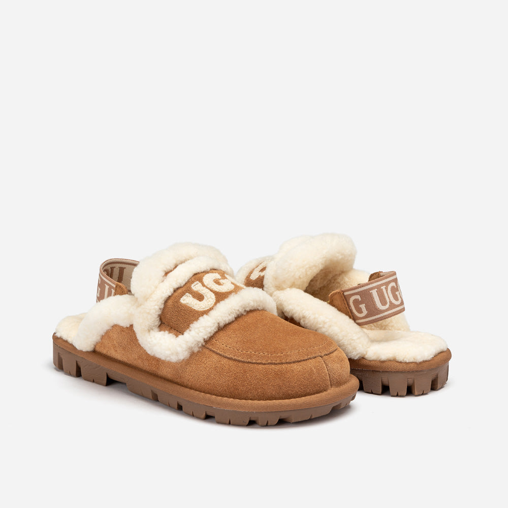 OZWEAR UGG Violet Shearling Slipper (Elastic Logo) (Detachable Feature)
