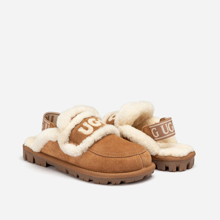OZWEAR UGG Violet Shearling Slipper (Elastic Logo) (Detachable Feature)