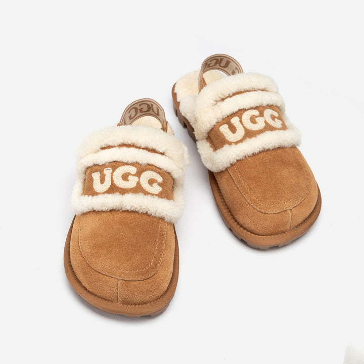 OZWEAR UGG Violet Shearling Slipper (Elastic Logo) (Detachable Feature)
