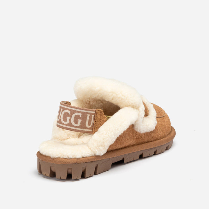 OZWEAR UGG Violet Shearling Slipper (Elastic Logo) (Detachable Feature)