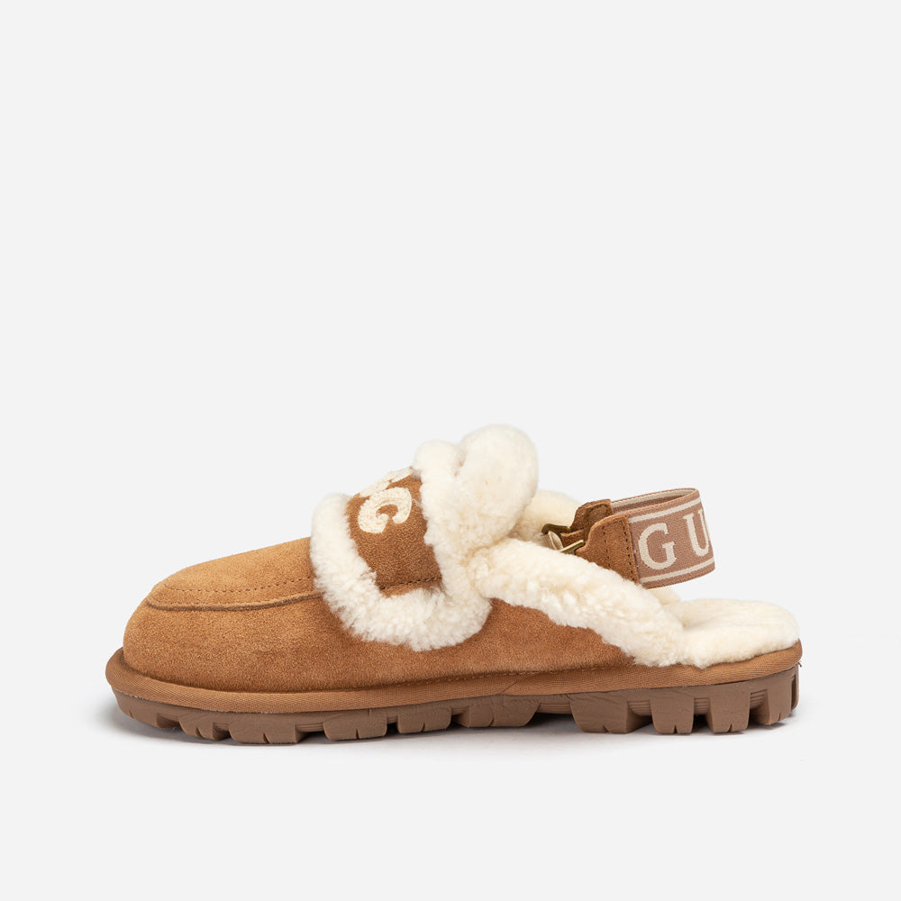 OZWEAR UGG Violet Shearling Slipper (Elastic Logo) (Detachable Feature)