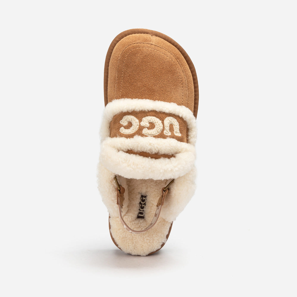 OZWEAR UGG Violet Shearling Slipper (Elastic Logo) (Detachable Feature)