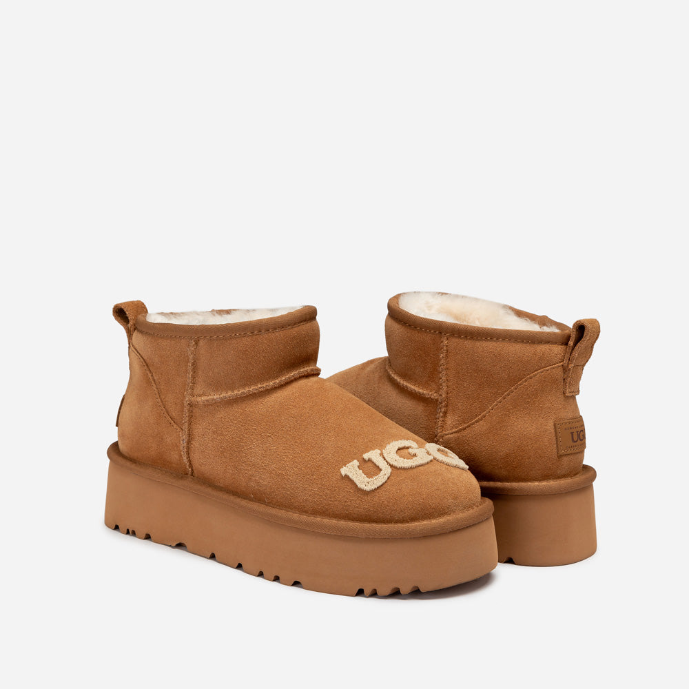 OZWEAR UGG Classic Dana Emb Logo Platform Ultra Boot