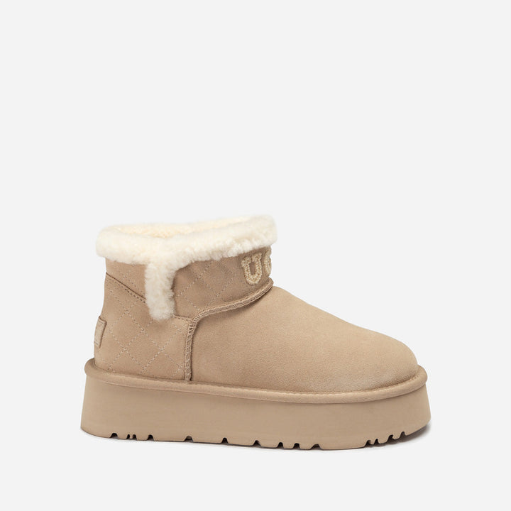 OZWEAR UGG  Bondi Matelassé Platform Shearling Ultra Mini Boots