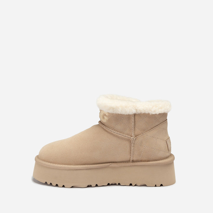 OZWEAR UGG  Bondi Matelassé Platform Shearling Ultra Mini Boots