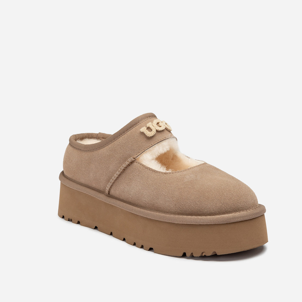 OZWEAR UGG Mary Jane Emb Logo Platform