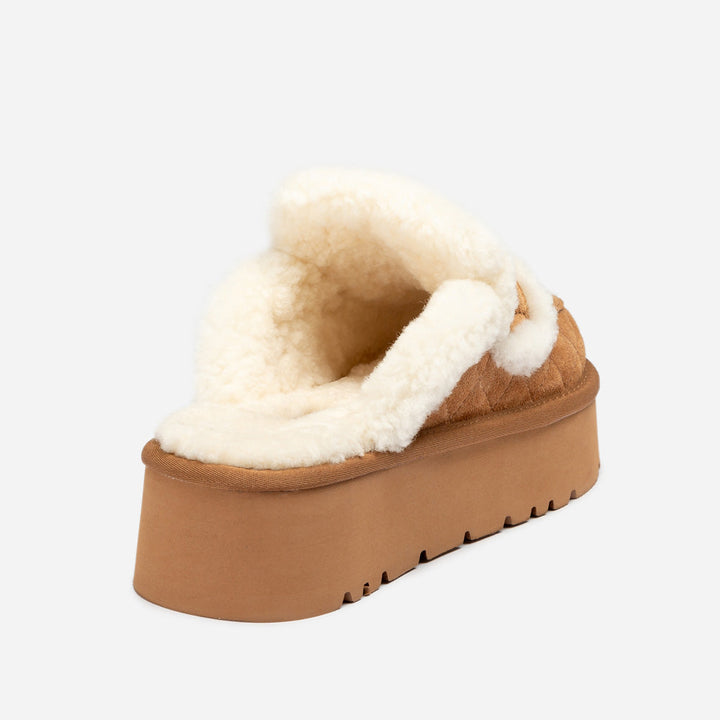 OZWEAR UGG  Violet Matelasse Shearling Platform Slipper