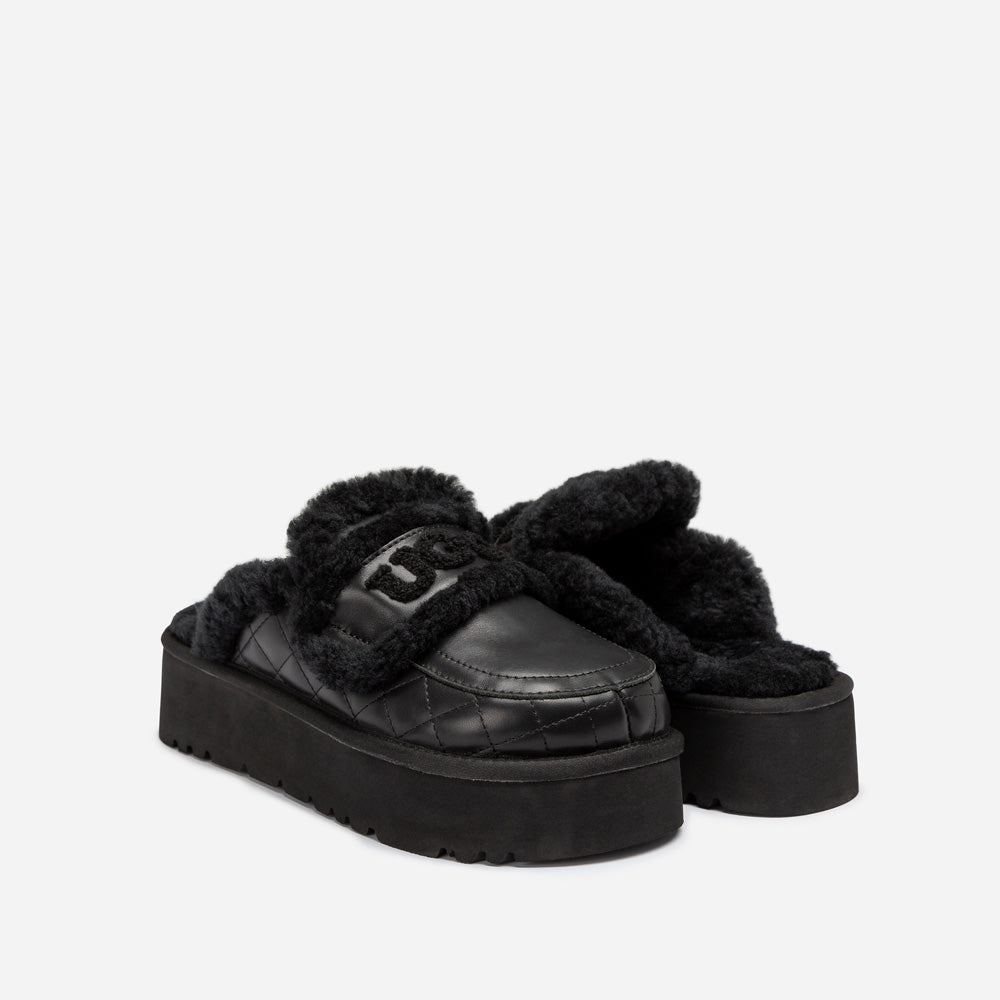OZWEAR UGG  Violet Matelasse Shearling Platform Slipper