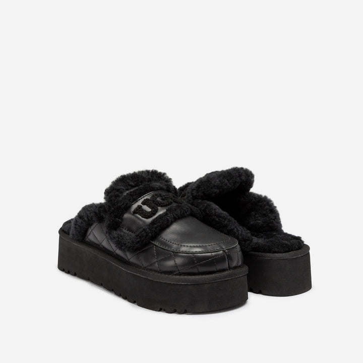 OZWEAR UGG  Violet Matelasse Shearling Platform Slipper
