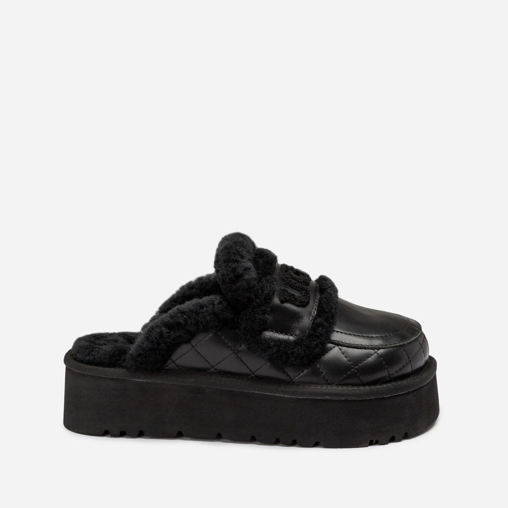 OZWEAR UGG  Violet Matelasse Shearling Platform Slipper