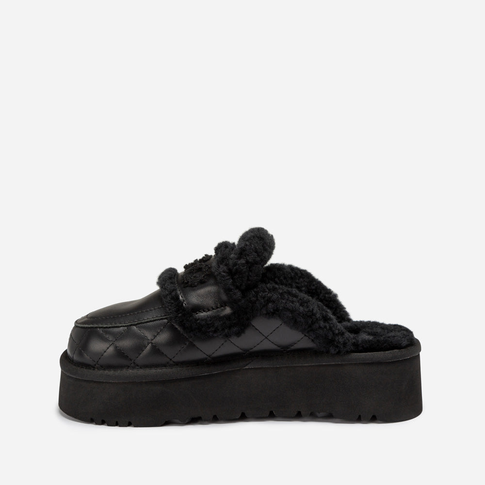 OZWEAR UGG  Violet Matelasse Shearling Platform Slipper