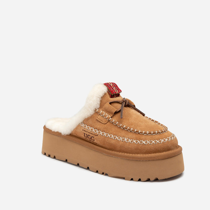 OZWEAR UGG Letitia Platform Slipper (Replaceable Decoration)