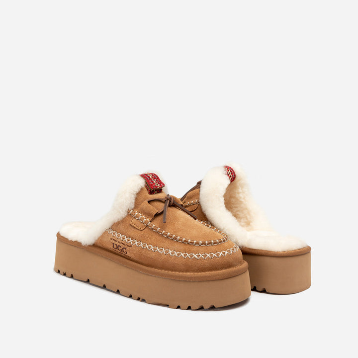 OZWEAR UGG Letitia Platform Slipper (Replaceable Decoration)