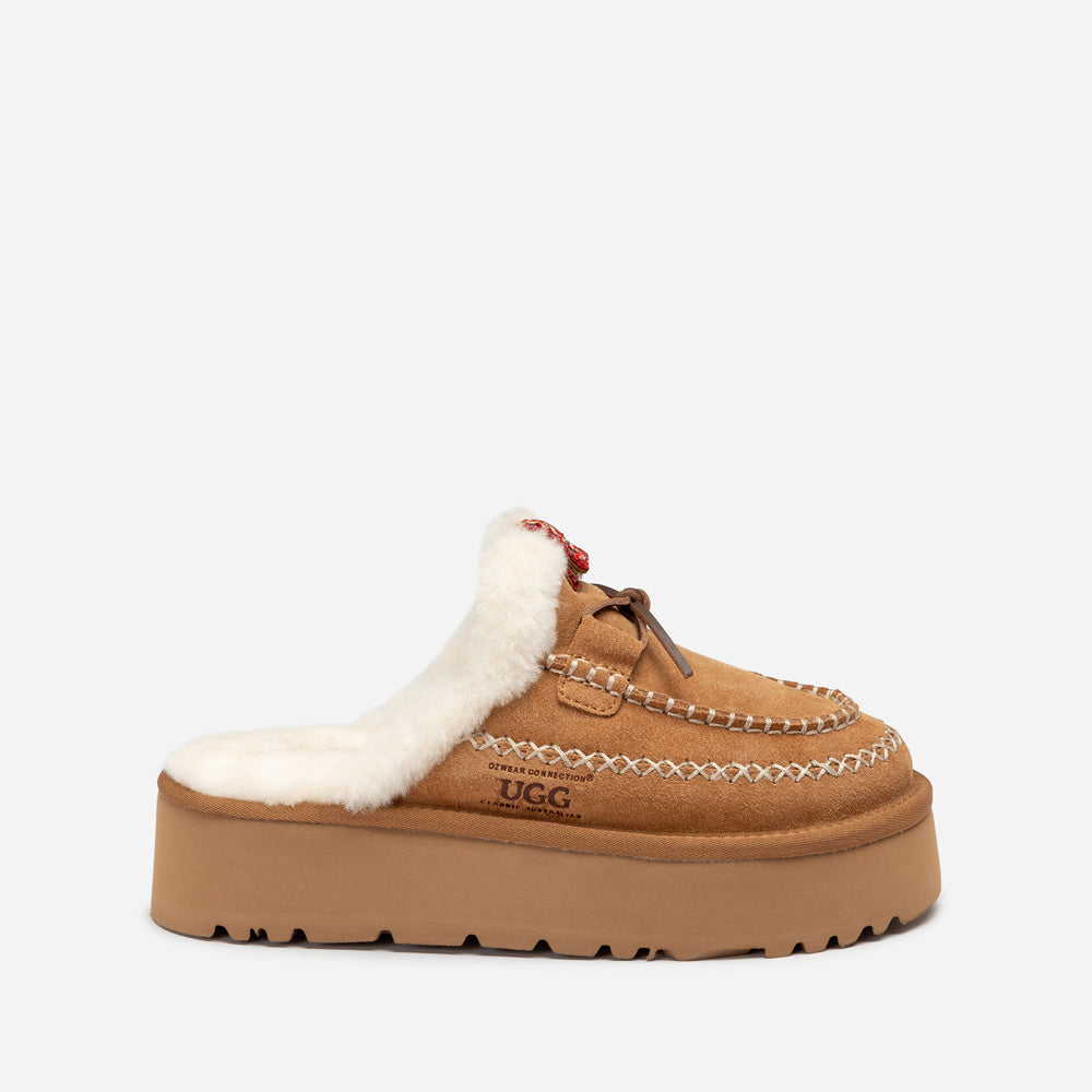 OZWEAR UGG Letitia Platform Slipper (Replaceable Decoration)