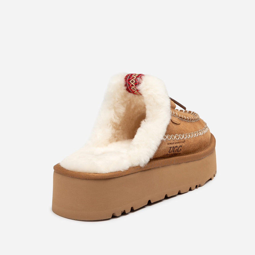 OZWEAR UGG Letitia Platform Slipper (Replaceable Decoration)