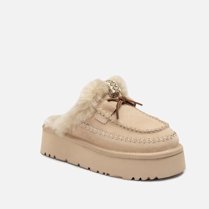 OZWEAR UGG Letitia Platform Slipper (Replaceable Decoration)