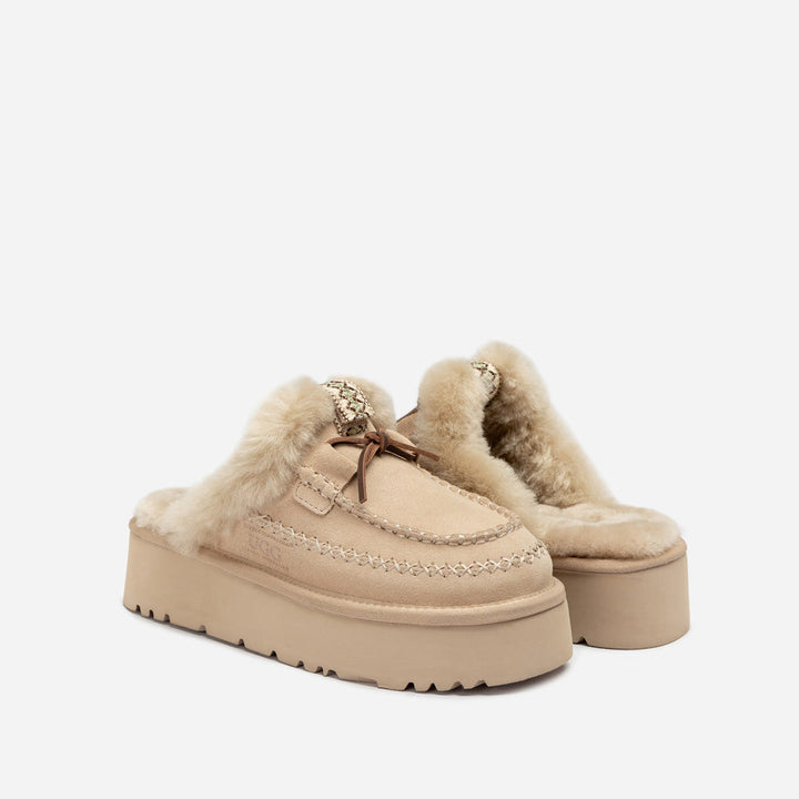 OZWEAR UGG Letitia Platform Slipper (Replaceable Decoration)