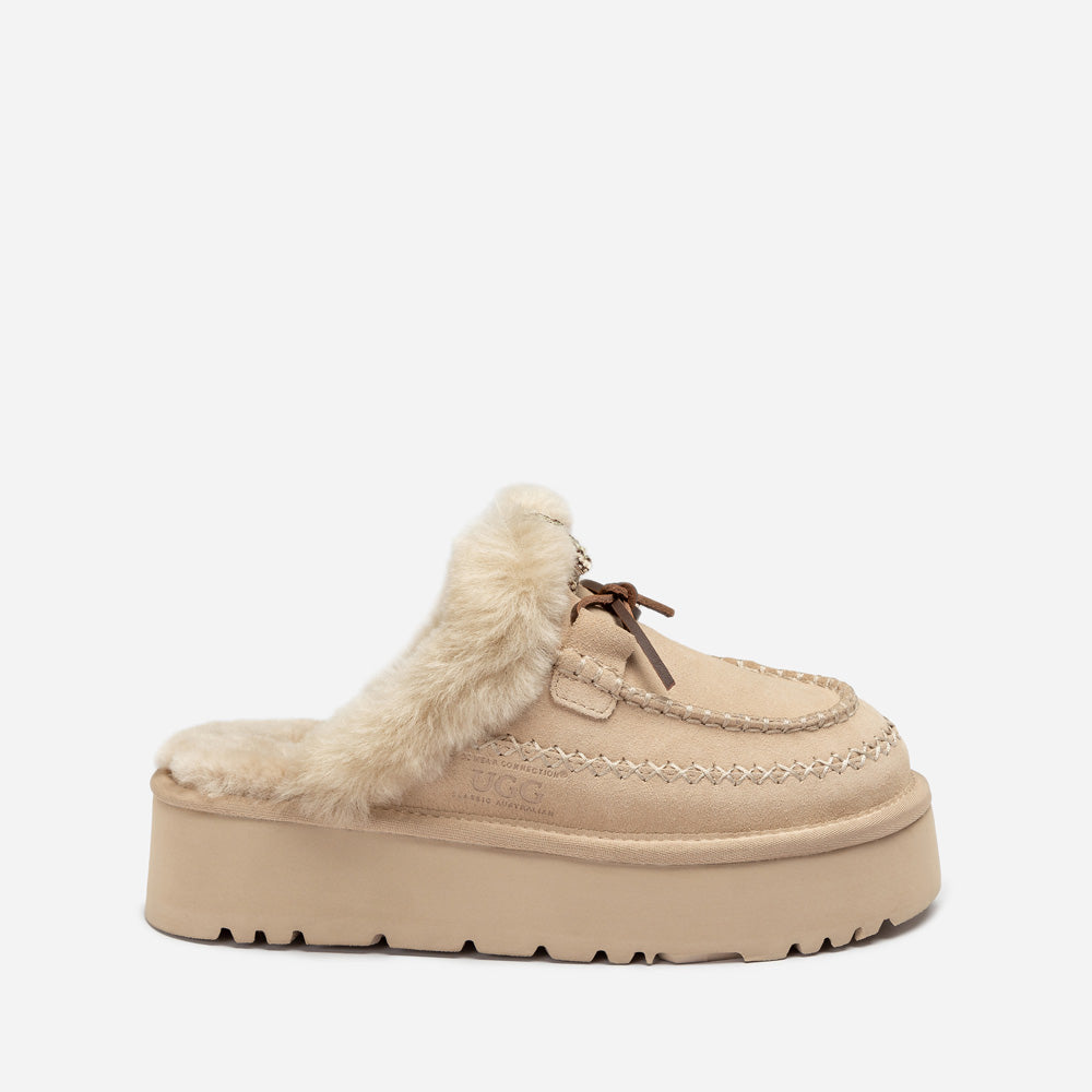 OZWEAR UGG Letitia Platform Slipper (Replaceable Decoration)
