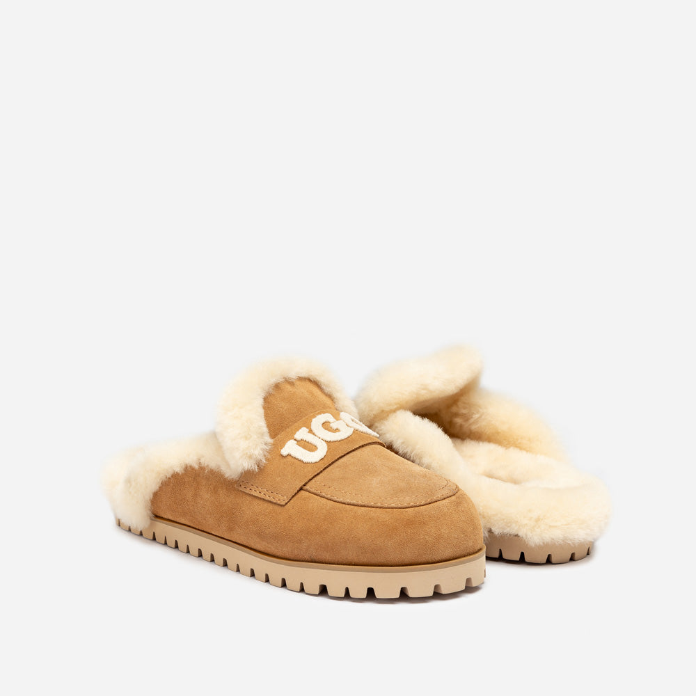 OZWEAR UGG Priya Knit Logo Shearling Slipper