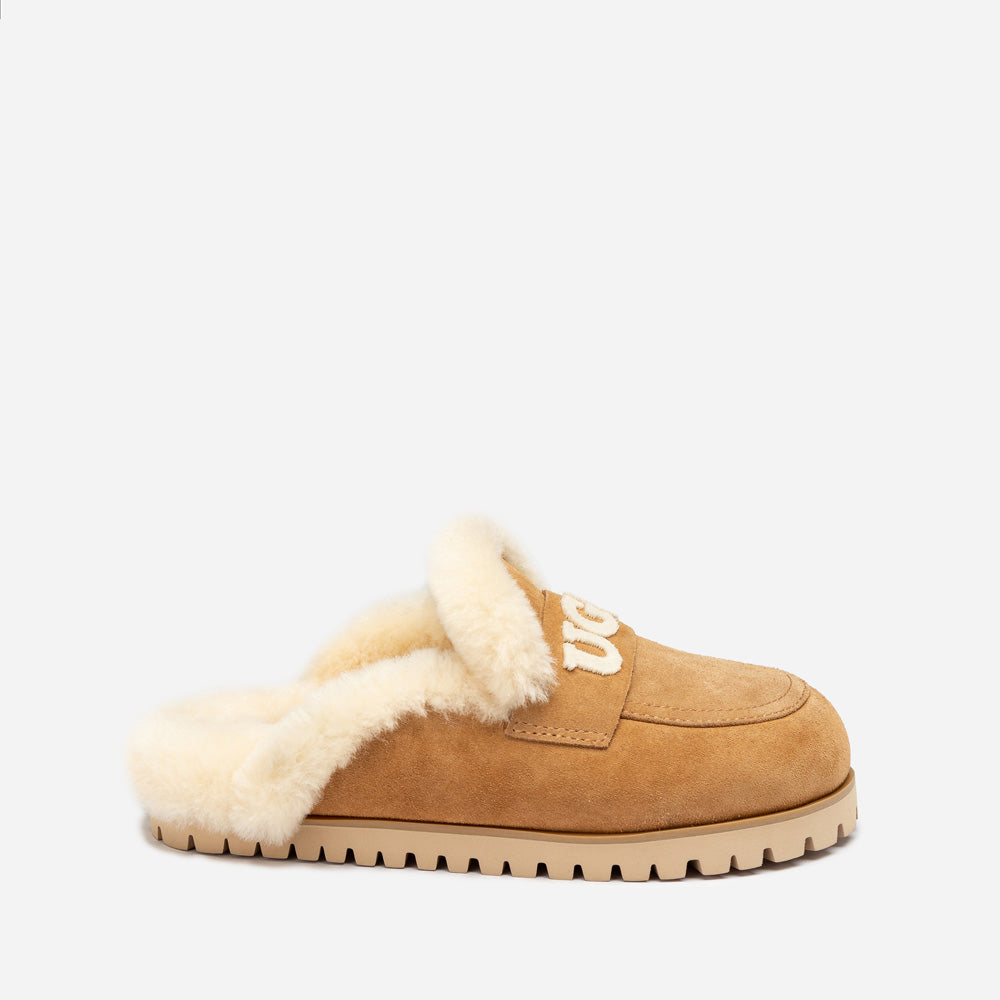 OZWEAR UGG Priya Knit Logo Shearling Slipper