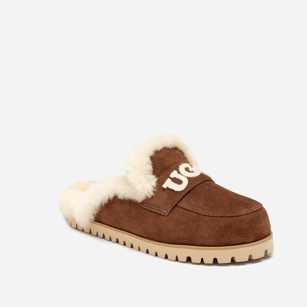OZWEAR UGG Priya Knit Logo Shearling Slipper