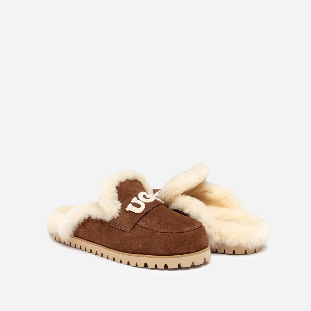 OZWEAR UGG Priya Knit Logo Shearling Slipper