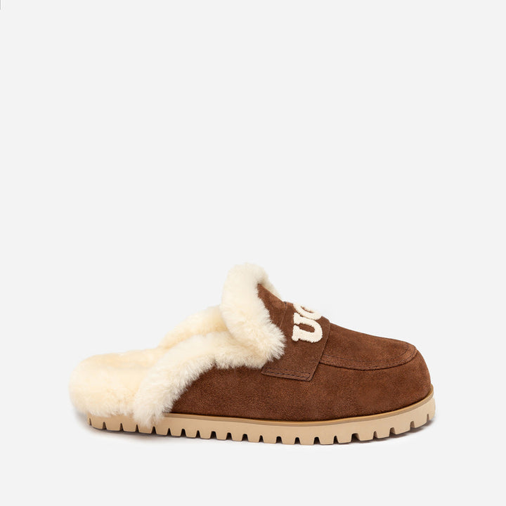 OZWEAR UGG Priya Knit Logo Shearling Slipper