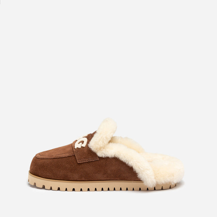 OZWEAR UGG Priya Knit Logo Shearling Slipper